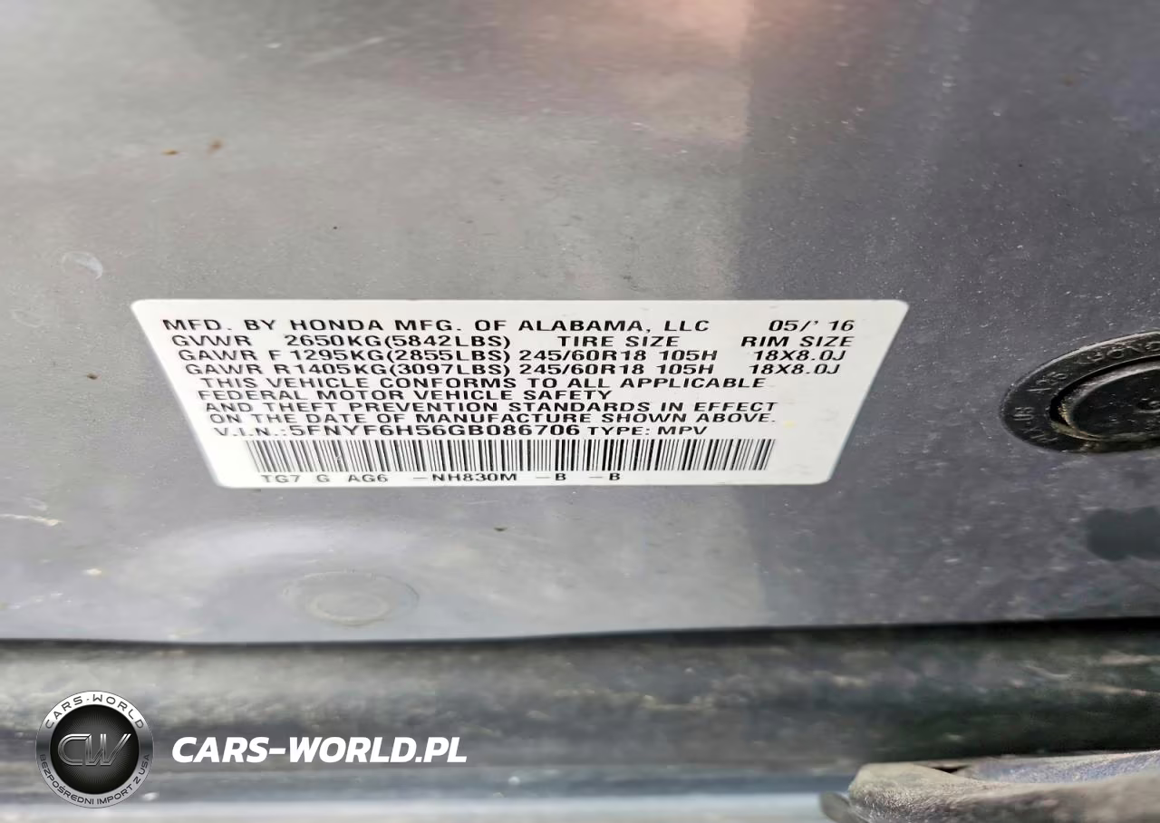2016 Honda Pilot Exl VIN:5FNYF6H56GB086706 - 13