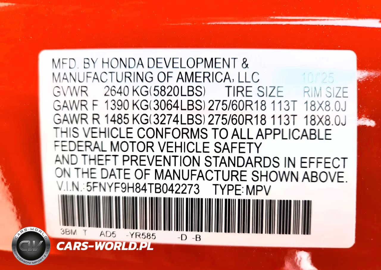 2026 Honda Passport Trailsport Elite VIN:5FNYF9H84TB042273 - 14
