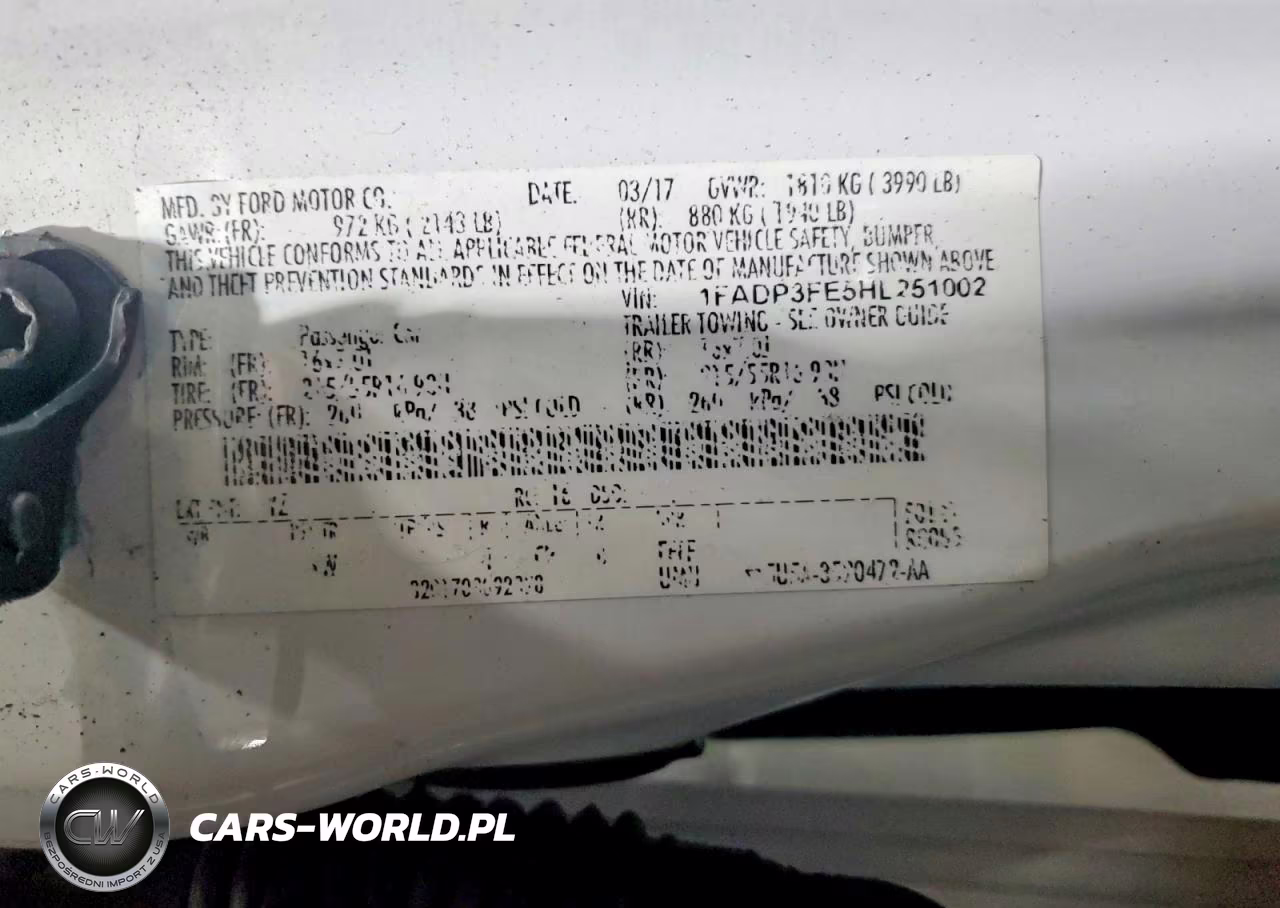 2017 Ford Focus Se VIN:1FADP3FE5HL251002 - 12