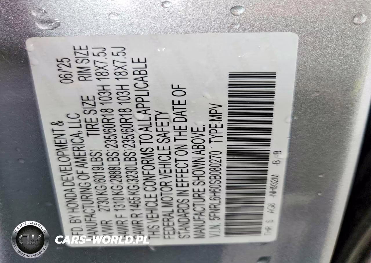 2025 Honda Odyssey Exl VIN:5FNRL6H60SB080270 - 13