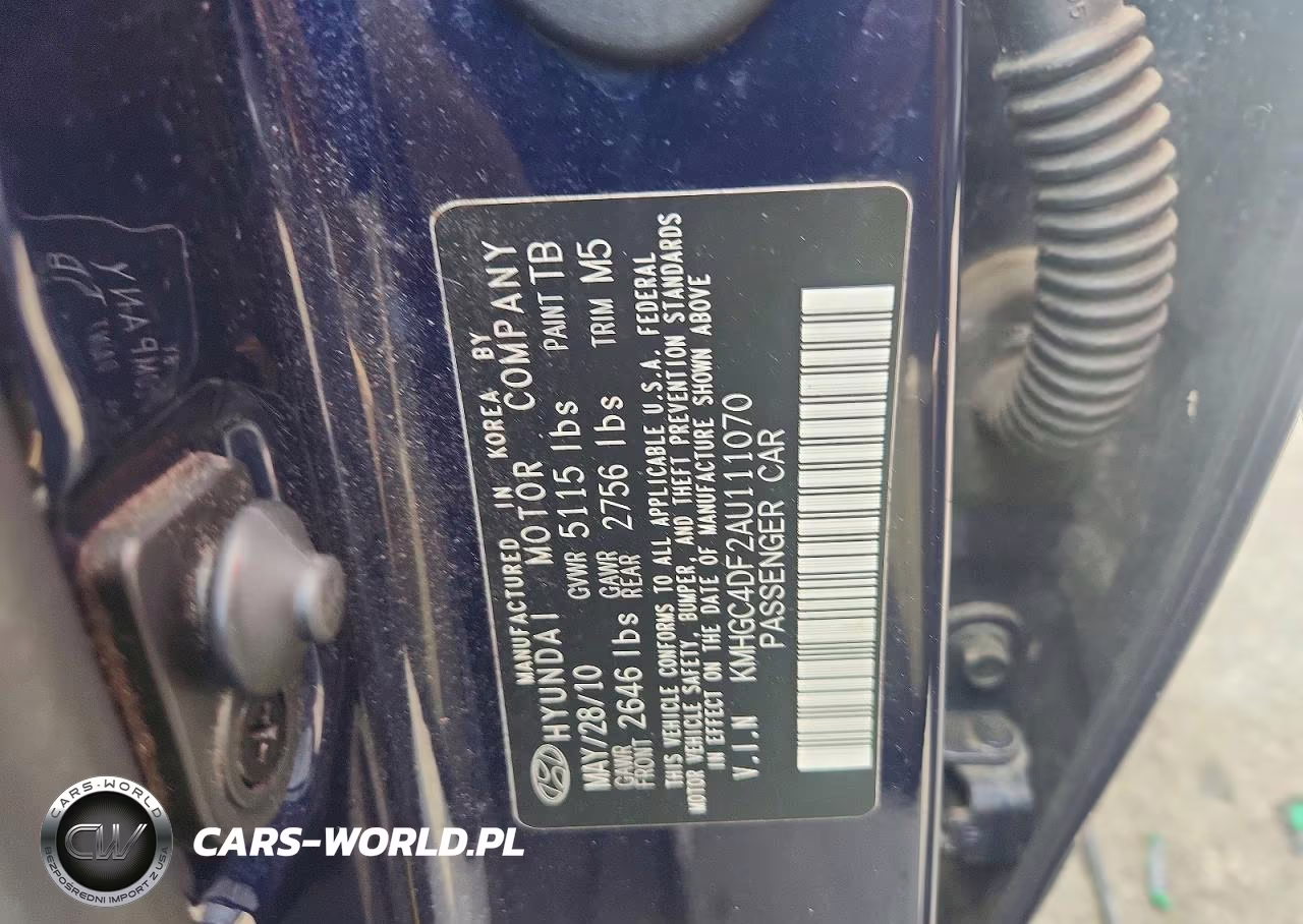 2010 Hyundai Genesis 4.6L VIN:KMHGC4DF2AU111070 - 12