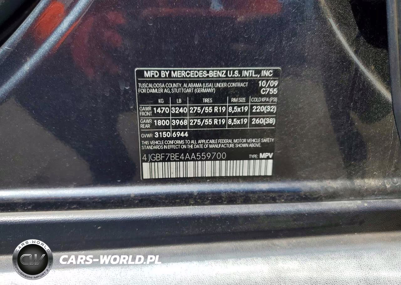 2010 Mercedes-Benz Gl 450 4Matic VIN:4JGBF7BE4AA559700 - 14