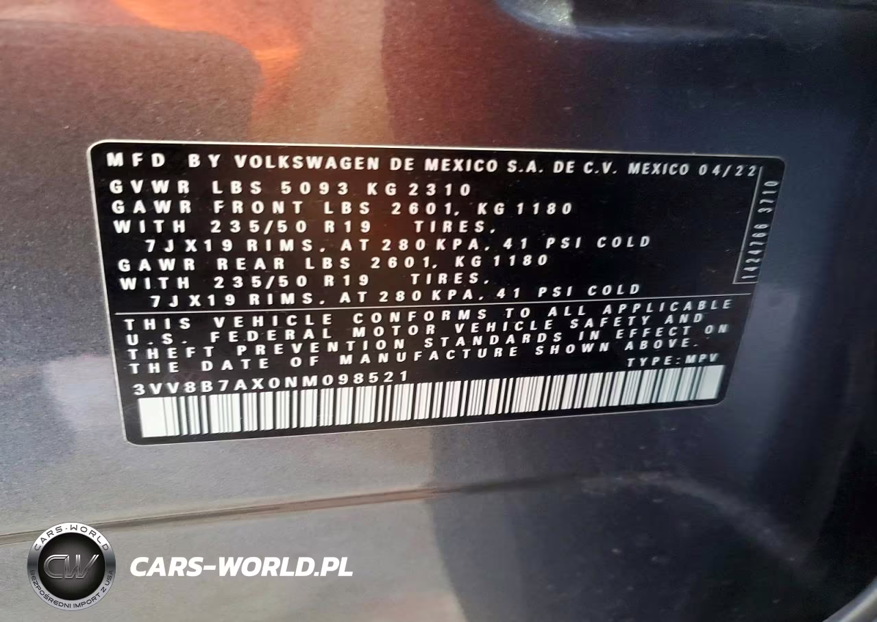 2022 Volkswagen Tiguan Se R-Line Black VIN:3VV8B7AX0NM098521 - 13