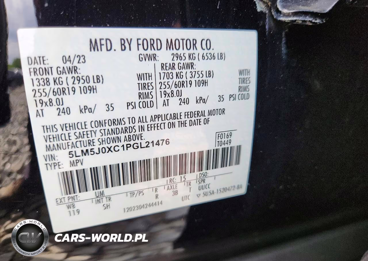 2023 Lincoln Aviator VIN:5LM5J0XC1PGL21476 - 13