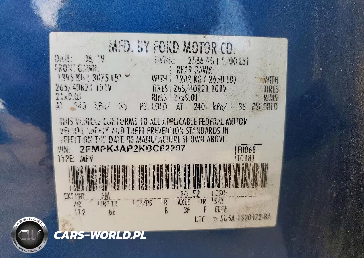 2019 Ford Edge St VIN:2FMPK4AP2KBC62207 - 12
