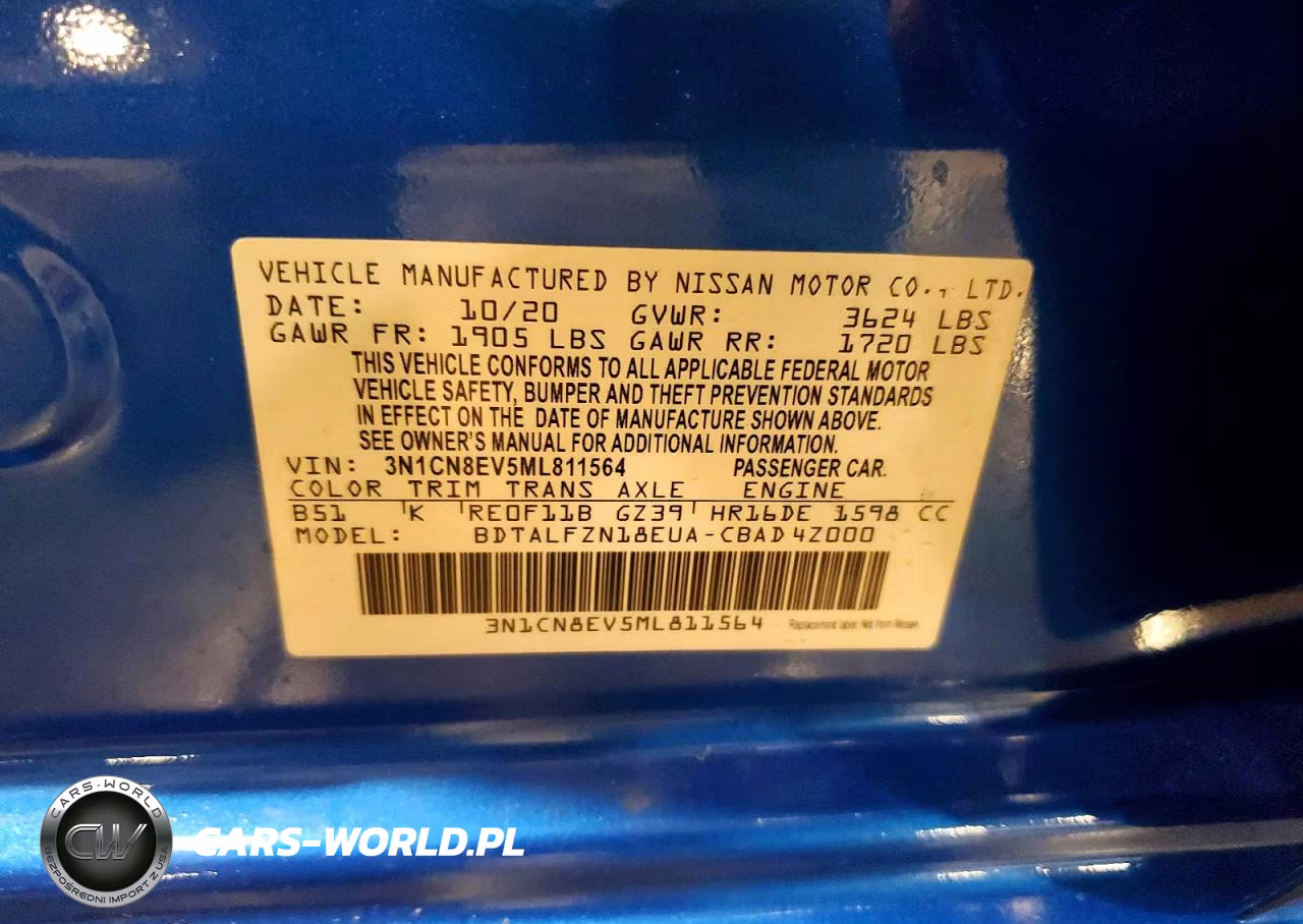 2021 Nissan Versa Sv VIN:3N1CN8EV5ML811564 - 12
