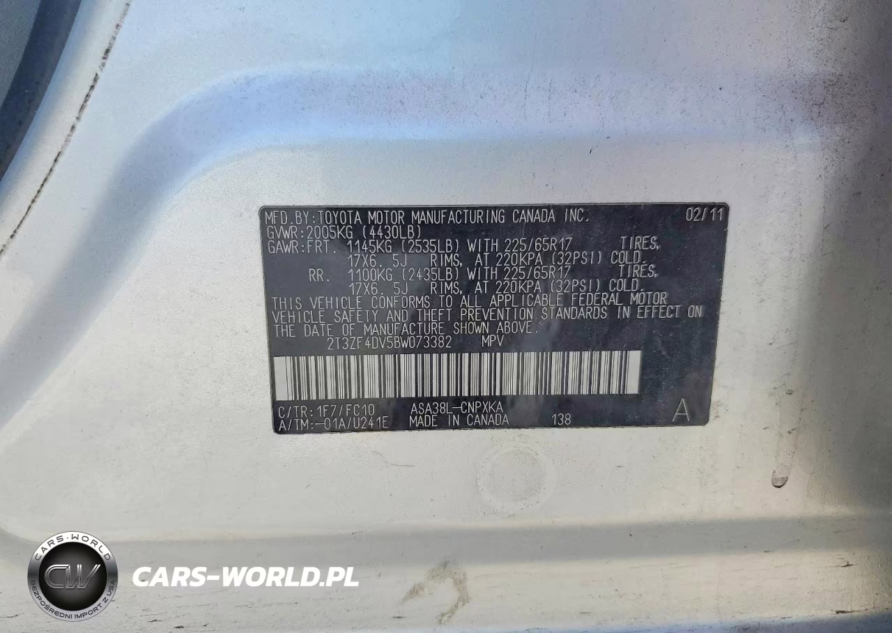 2011 Toyota Rav4 Base VIN:2T3ZF4DV5BW073382 - 12