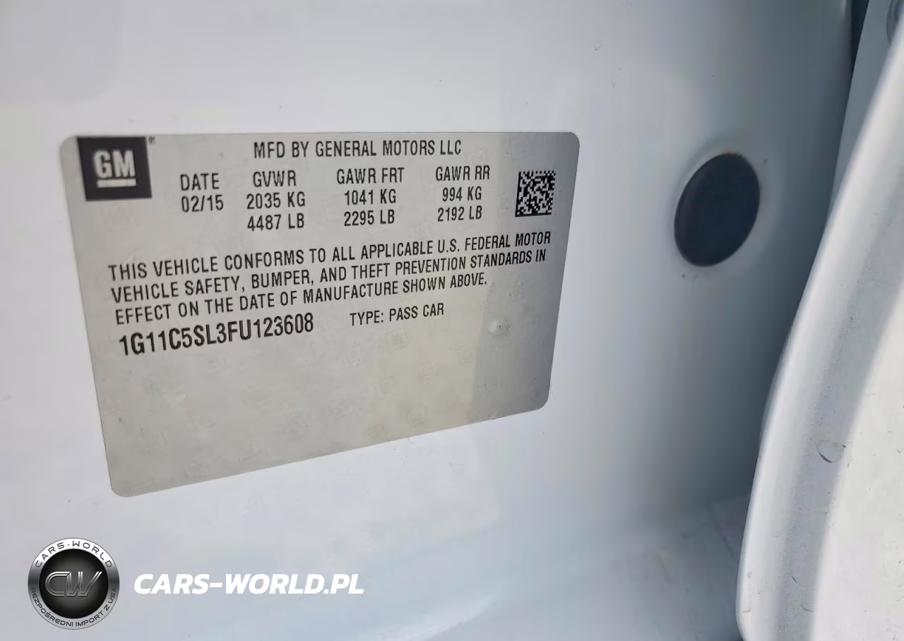 2015 Chevrolet Malibu 1Lt VIN:1G11C5SL3FU123608 - 12