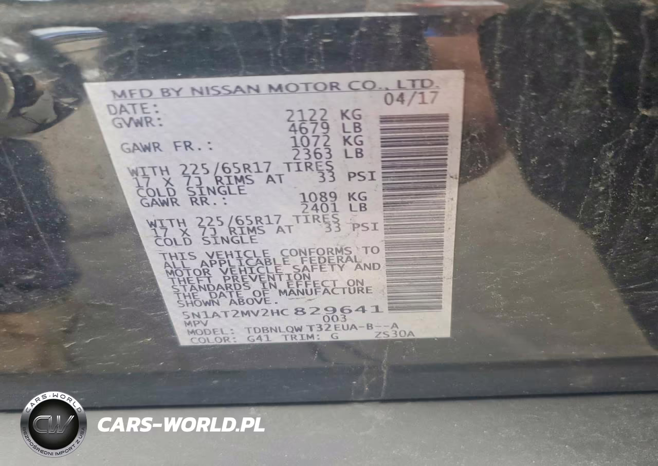 2017 Nissan Rogue Sv VIN:5N1AT2MV2HC829641 - 13