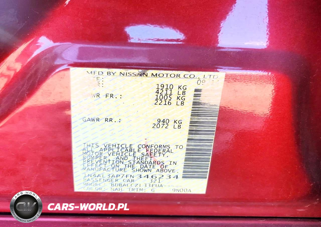 2015 Nissan Altima 2.5 S VIN:1N4AL3AP7FN346234 - 12