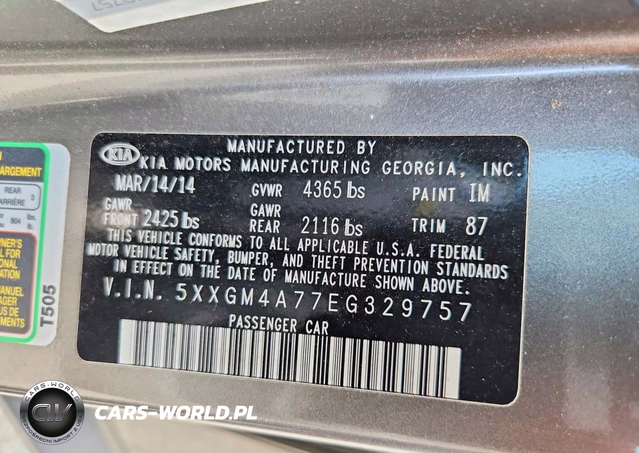 2014 Kia Optima Lx VIN:5XXGM4A77EG329757 - 12