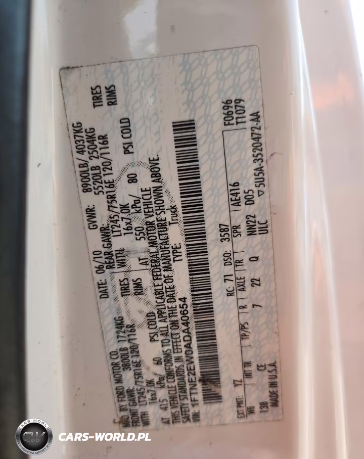 2010 Ford Econoline E250 Van VIN:1FTNE2EW0ADA40654 - 14