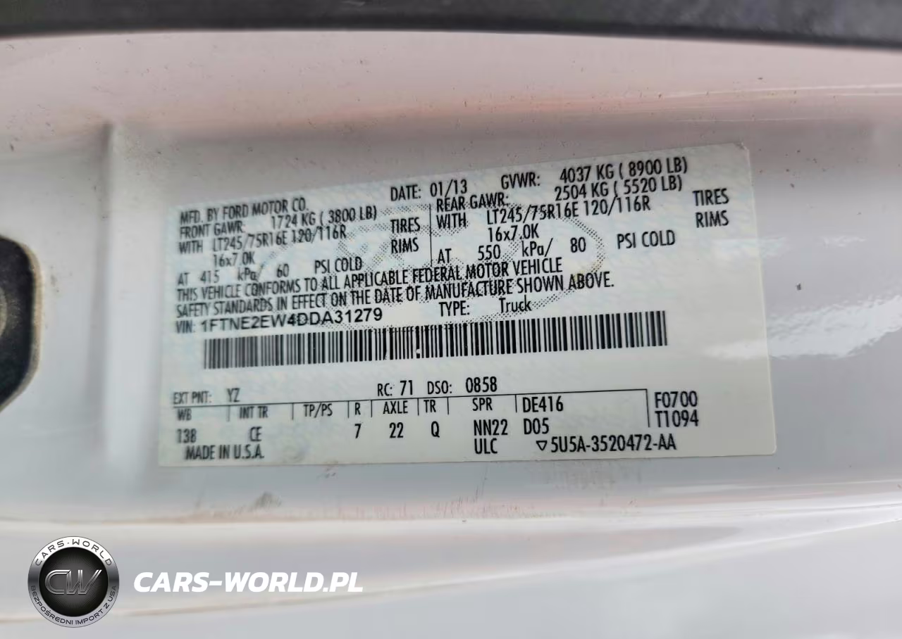 2013 Ford Cargo E-250 VIN:1FTNE2EW4DDA31279 - 13