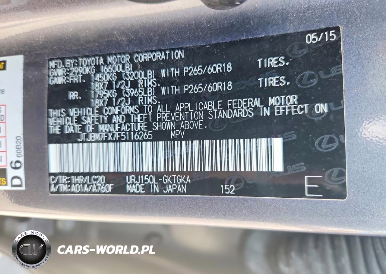 2015 Lexus Gx 460 VIN:JTJBM7FX7F5116265 - 13