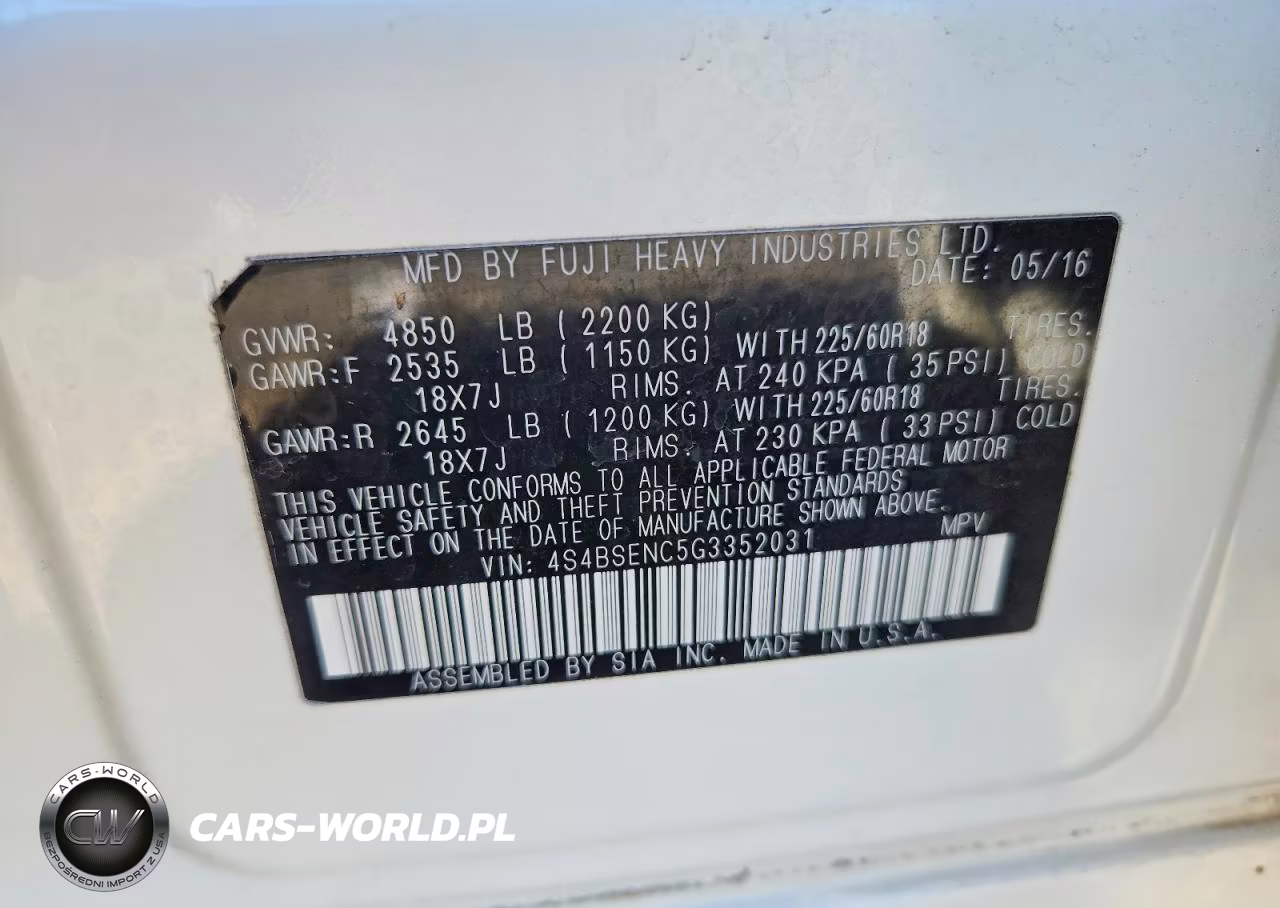 2016 Subaru Outback 3.6R Limited VIN:4S4BSENC5G3352031 - 13