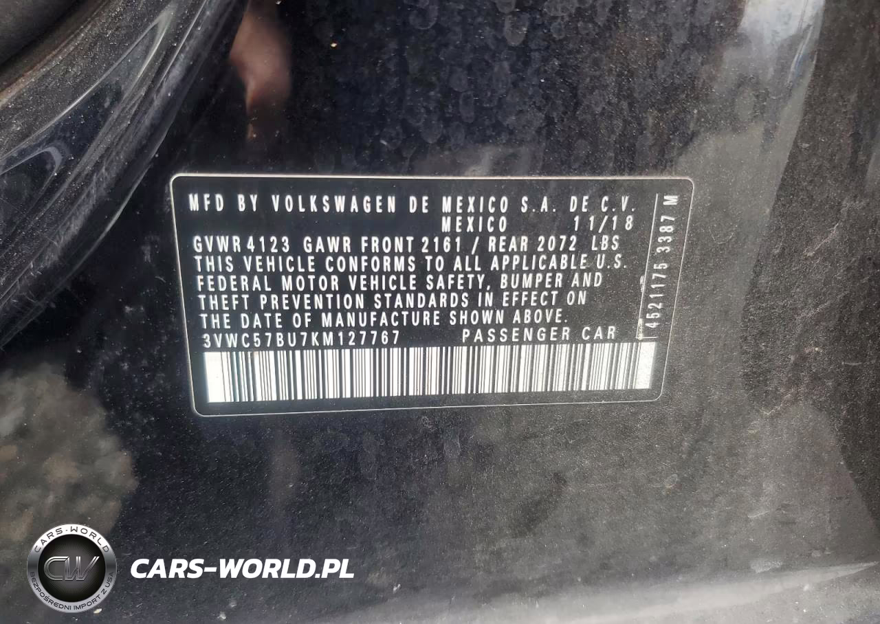 2019 Volkswagen Jetta S VIN:3VWC57BU7KM127767 - 12