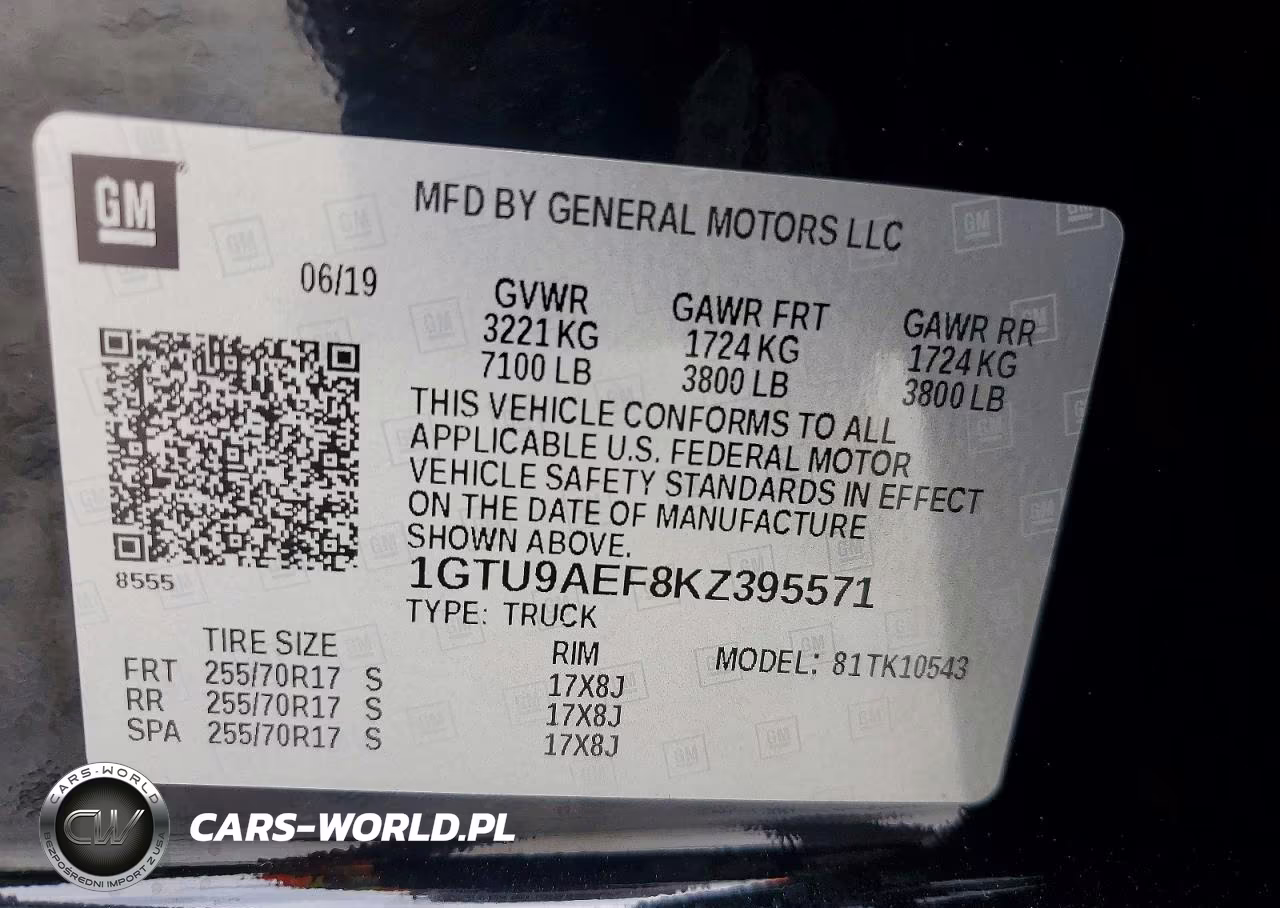 2019 GMC Sierra K1500 VIN:1GTU9AEF8KZ395571 - 12