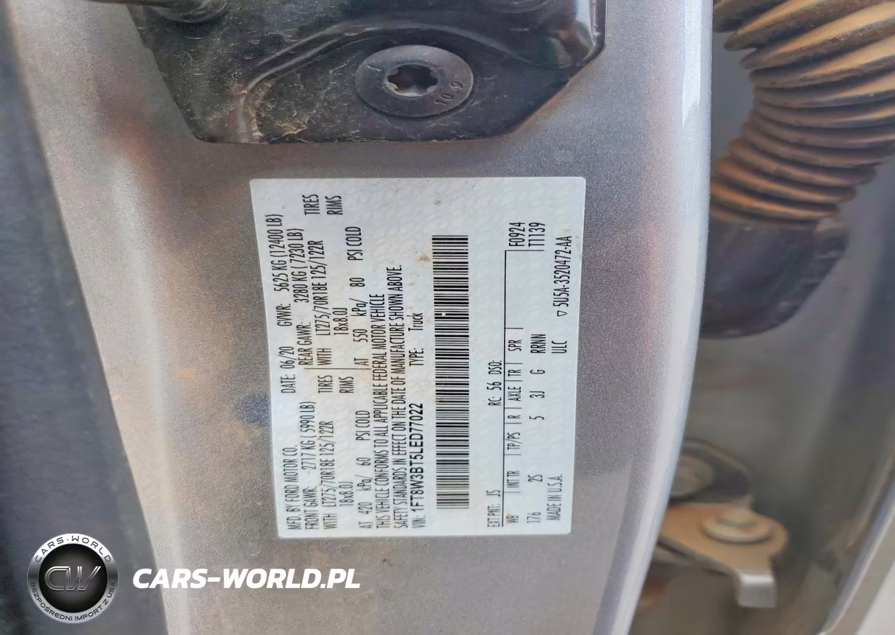 2020 Ford F350 Super Duty VIN:1FT8W3BT5LED77022 - 12