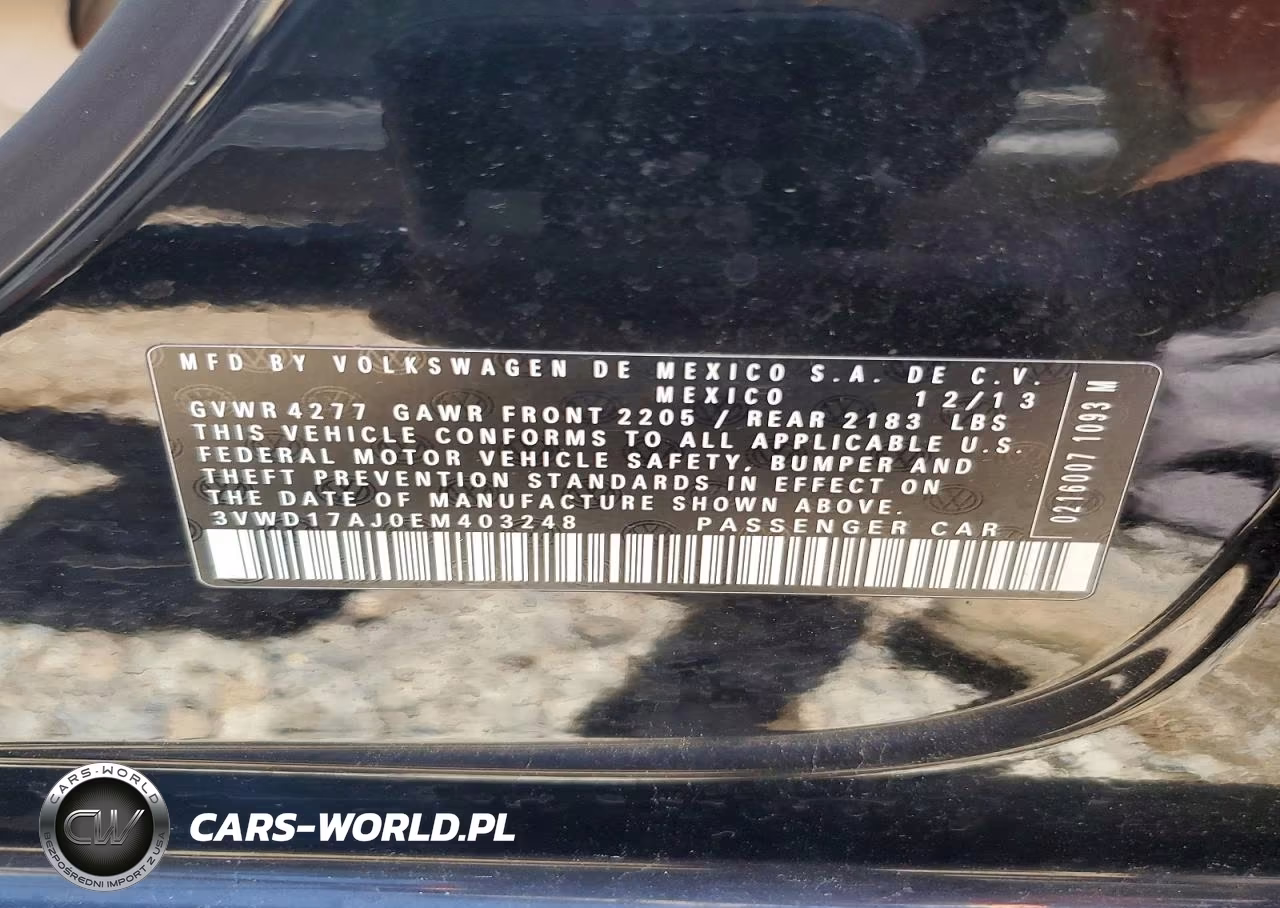 2014 Volkswagen Jetta Se VIN:3VWD17AJ0EM403248 - 12