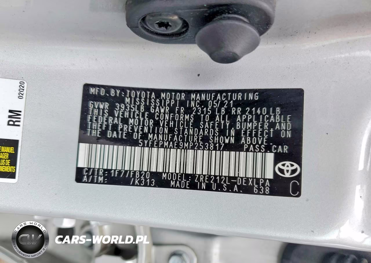 2021 Toyota Corolla Le VIN:5YFEPMAE9MP253817 - 13