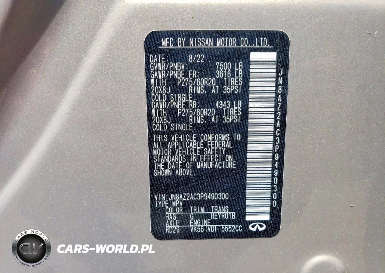 2023 Infiniti Qx80 Luxe VIN:JN8AZ2AC3P9490300 - 13