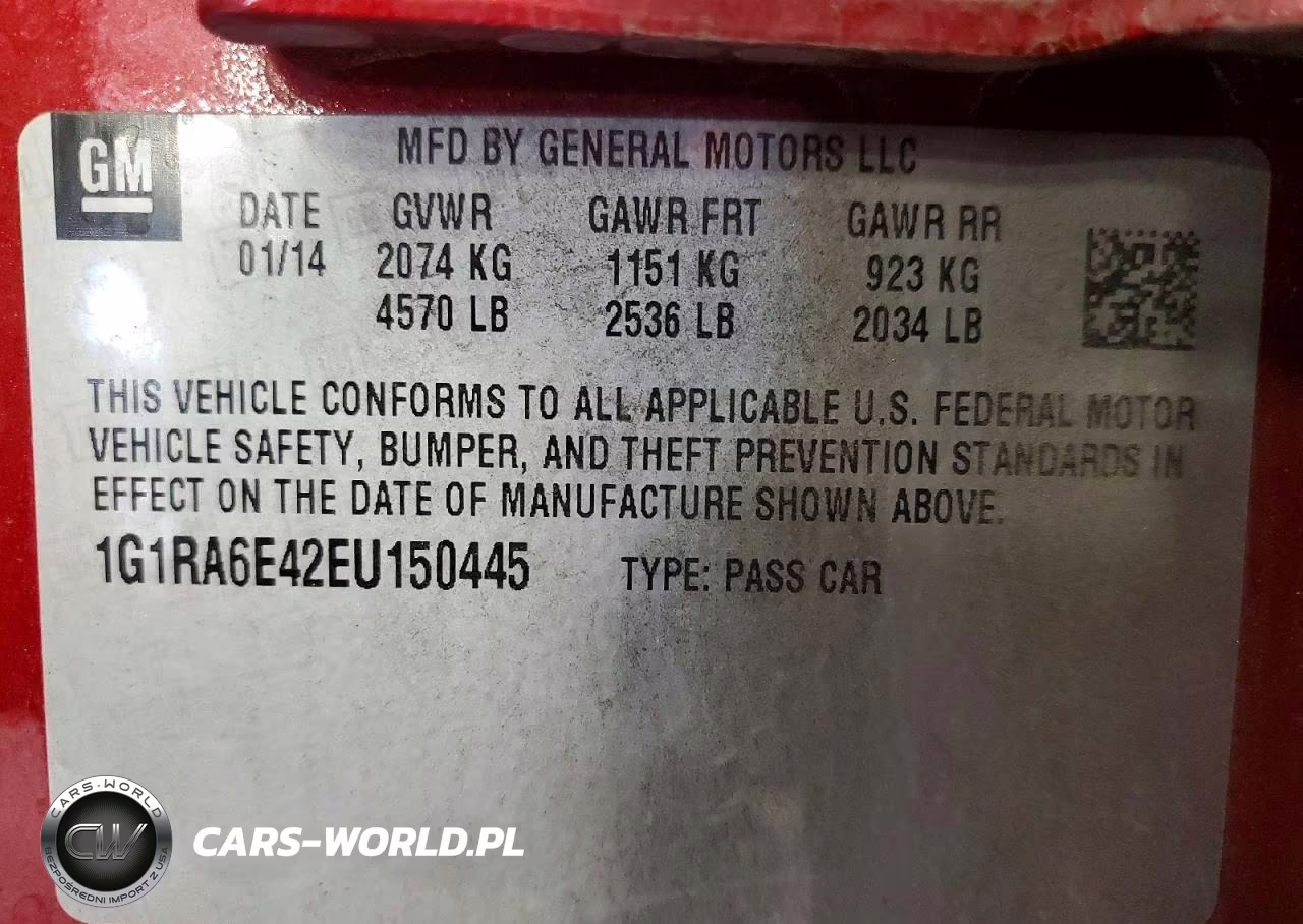 2014 Chevrolet Volt VIN:1G1RA6E42EU150445 - 12