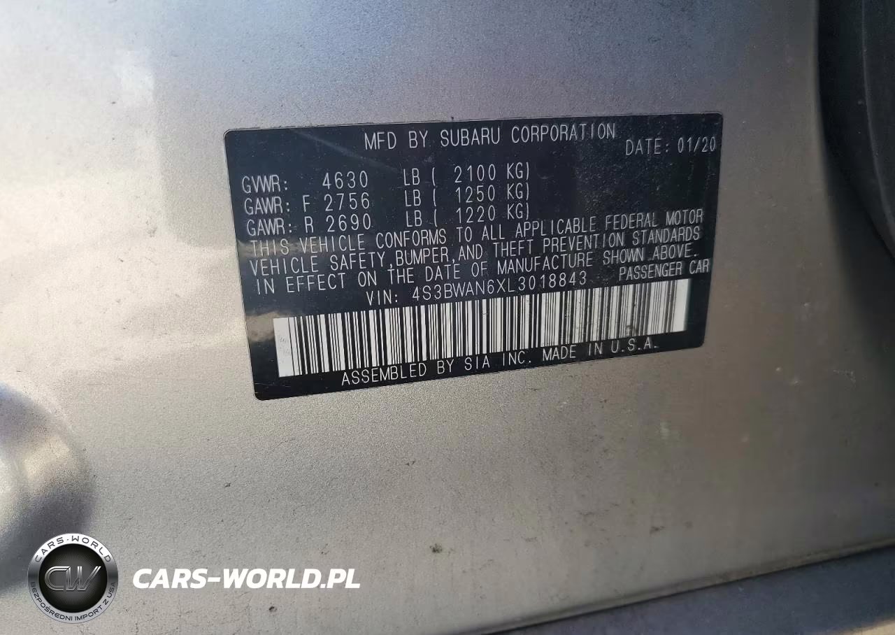 2020 Subaru Legacy Limited VIN:4S3BWAN6XL3018843 - 13