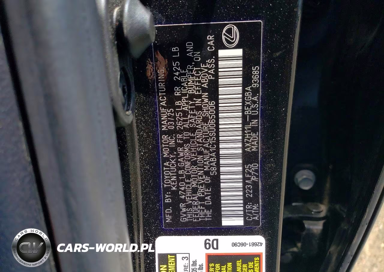 2025 Lexus Es 300H F Sport Handling VIN:58ABA1C15SU065006 - 12