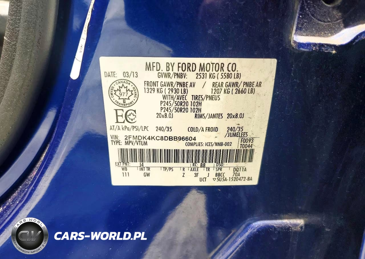 2013 Ford Edge Limited VIN:2FMDK4KC8DBB96604 - 13