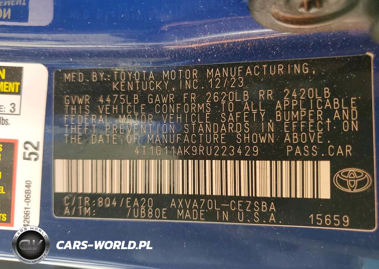 2024 Toyota Camry Se VIN:4T1G11AK9RU223429 - 12