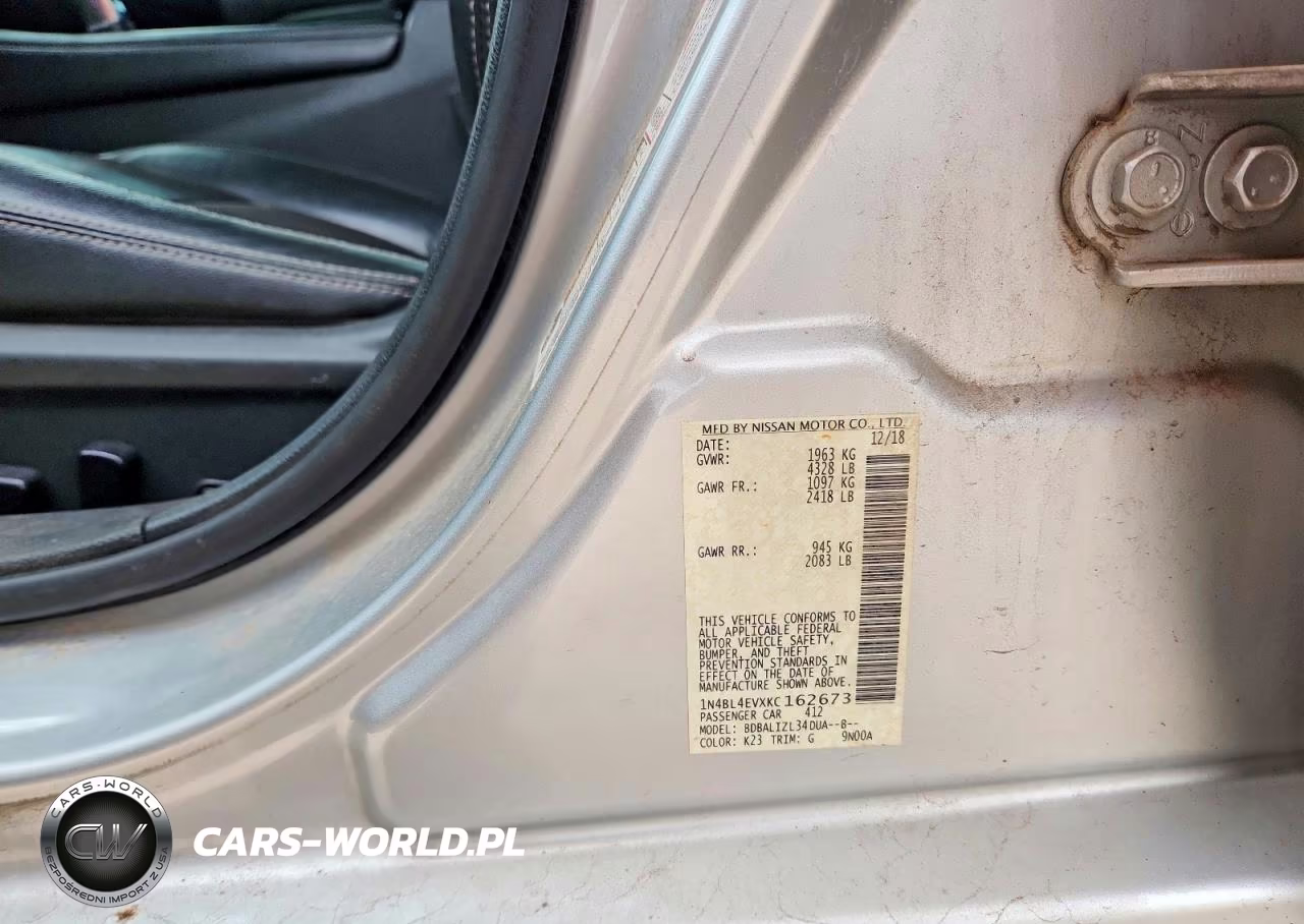 2019 Nissan Altima VIN:1N4BL4EVXKC162673 - 12