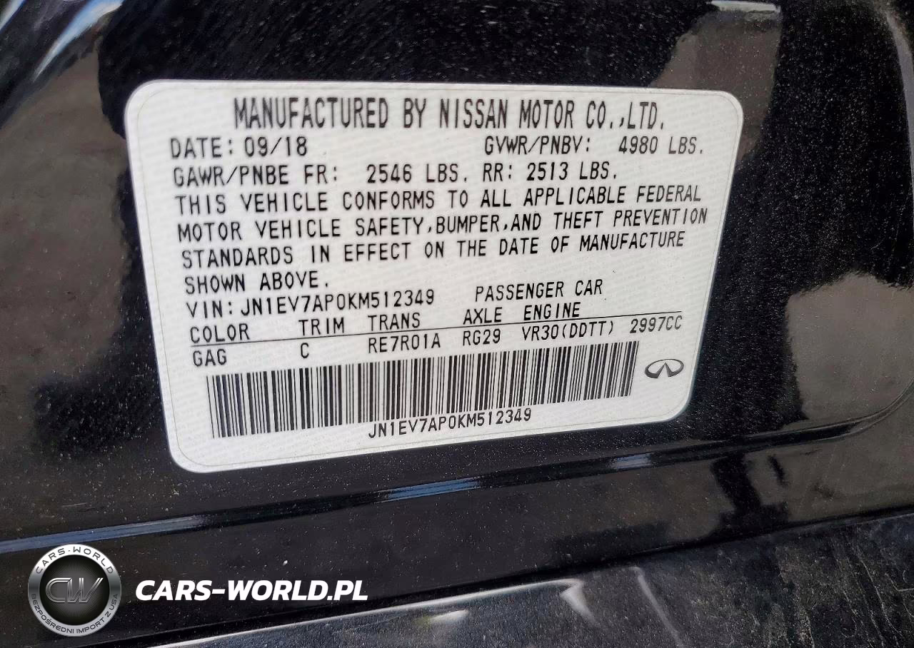 2019 Infiniti Q50 3.0T Luxe VIN:JN1EV7AP0KM512349 - 12