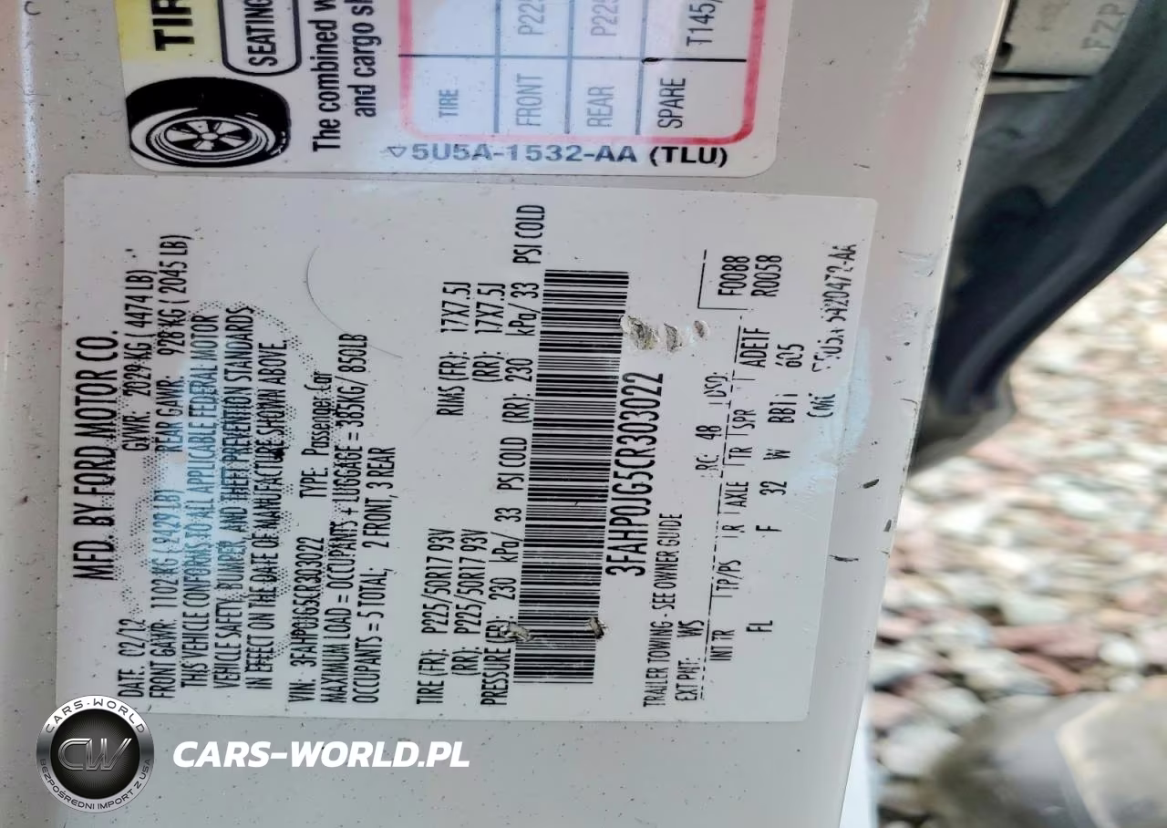 2012 Ford Fusion Sel VIN:3FAHP0JG5CR303022 - 12