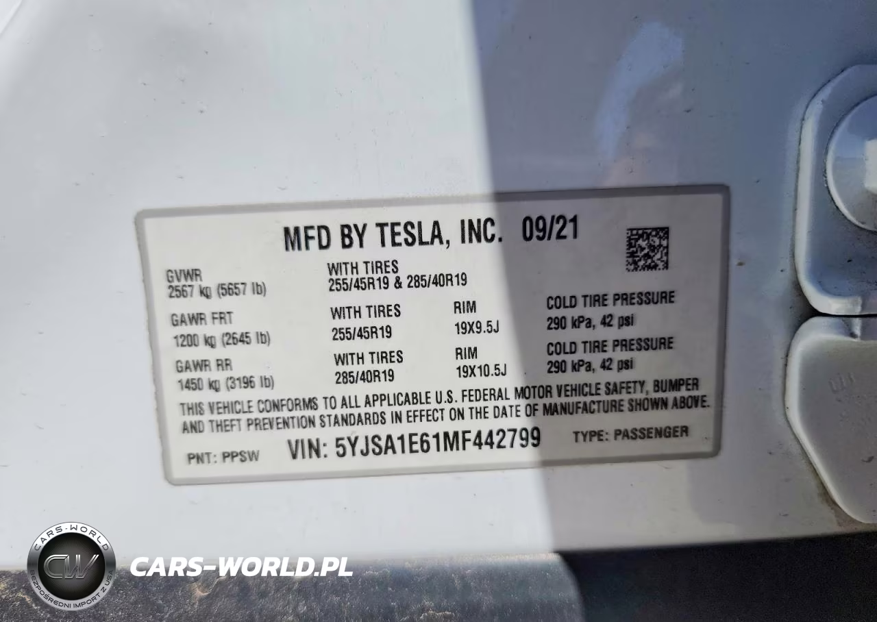 2021 Tesla Model S VIN:5YJSA1E61MF442799 - 13