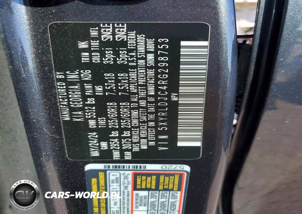 2024 Kia Sorento S VIN:5XYRLDJC4RG298753 - 13