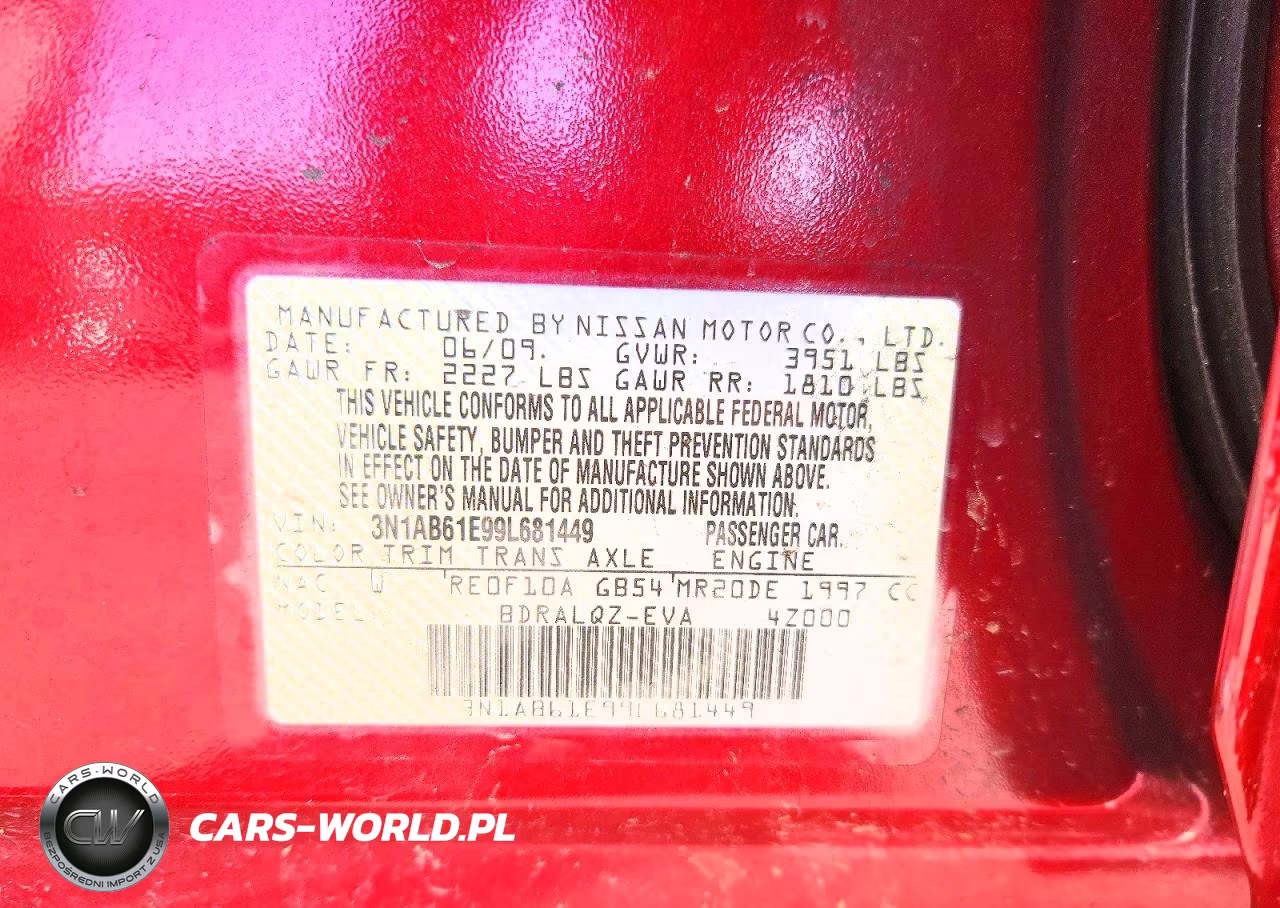 2009 Nissan Sentra 2.0 VIN:3N1AB61E99L681449 - 13