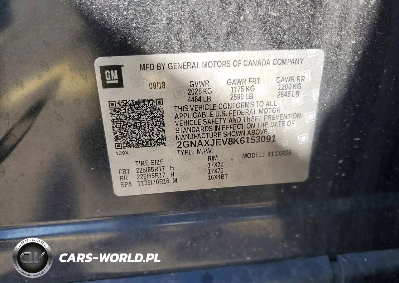 2019 Chevrolet Equinox Lt VIN:2GNAXJEV8K6153091 - 13