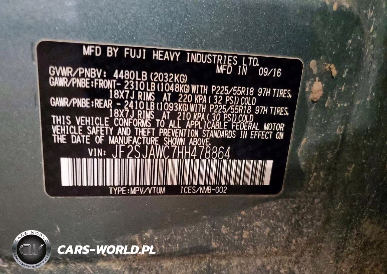 2017 Subaru Forester 2.5I Touring VIN:JF2SJAWC7HH478864 - 13