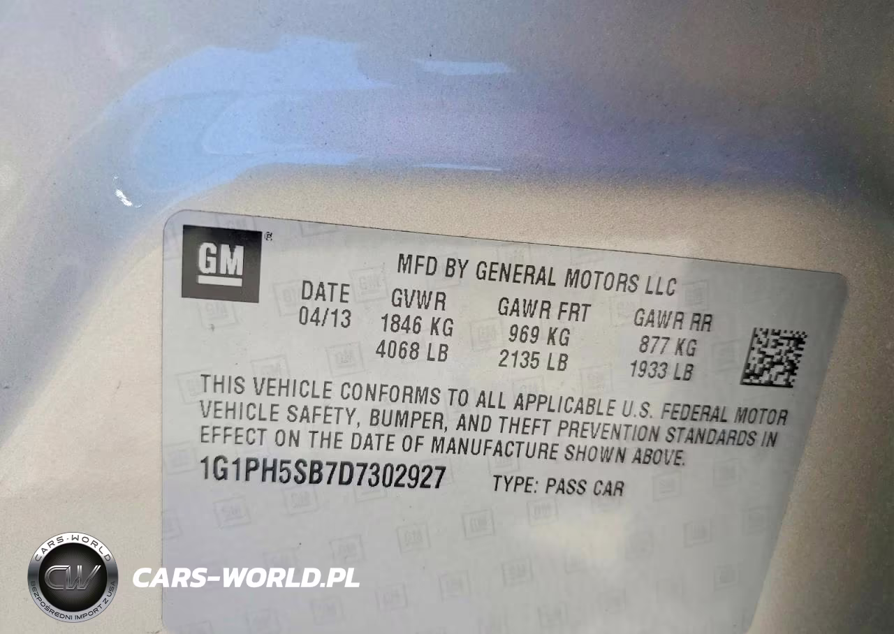 2013 Chevrolet Cruze Eco VIN:1G1PH5SB7D7302927 - 12