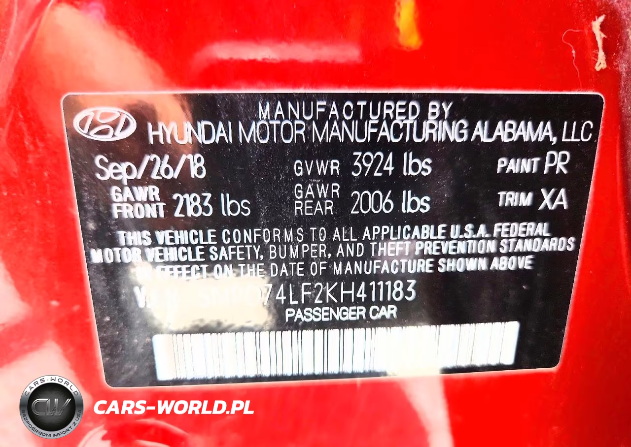 2019 Hyundai Elantra Se VIN:5NPD74LF2KH411183 - 12