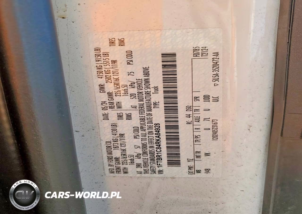 2024 Ford Transit T-250 VIN:1FTBR1C84RKA84928 - 13