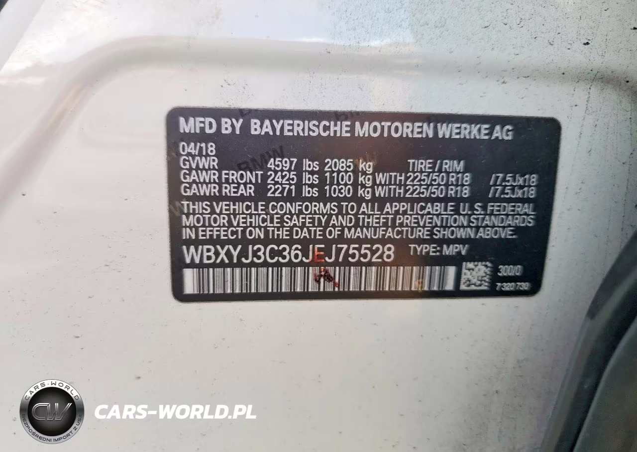 2018 BMW X2 Sdrive28I VIN:WBXYJ3C36JEJ75528 - 13