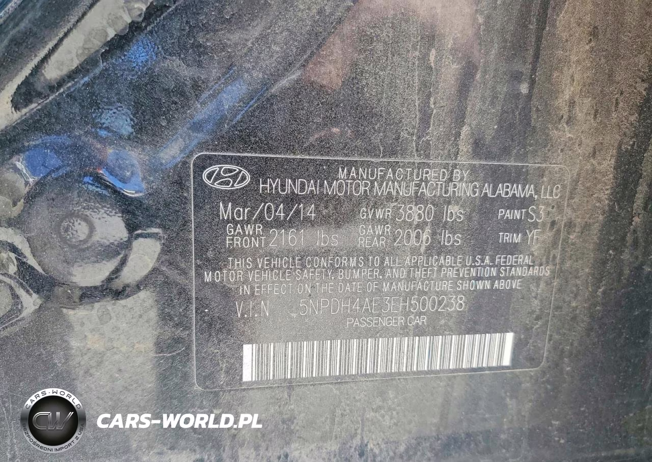 2014 Hyundai Elantra Se VIN:5NPDH4AE3EH500238 - 12