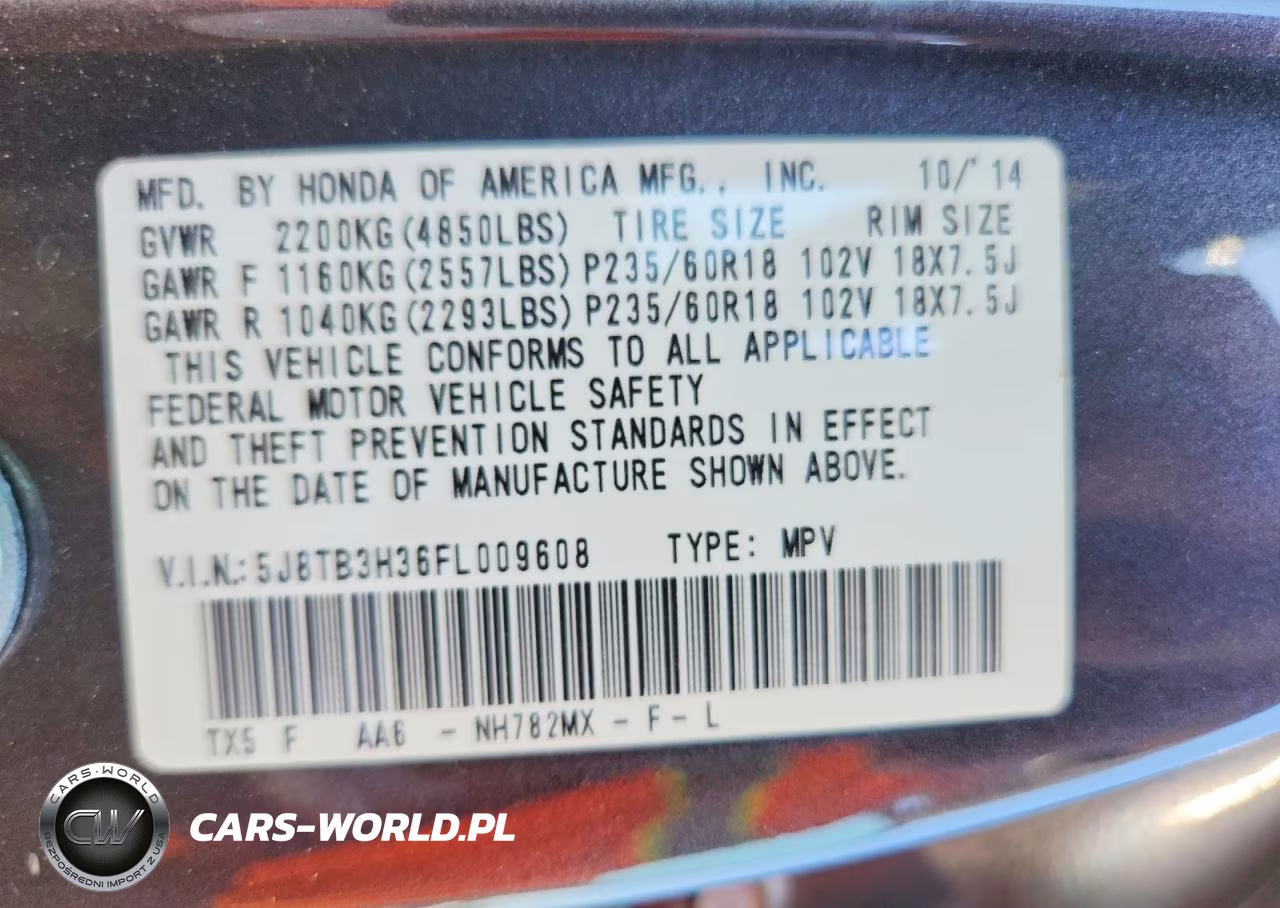 2015 Acura Rdx VIN:5J8TB3H36FL009608 - 13
