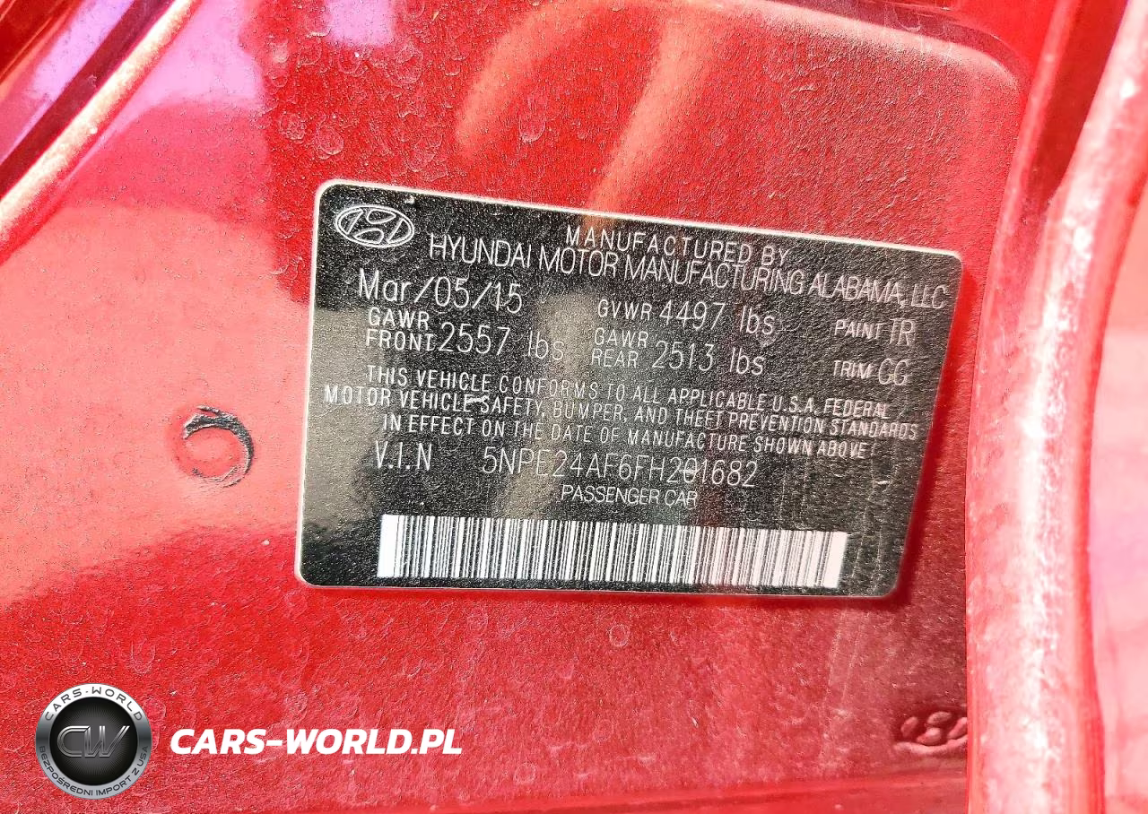 2015 Hyundai Sonata Se VIN:5NPE24AF6FH201682 - 12