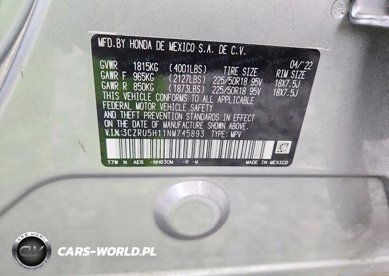 2022 Honda Hr-V Sport VIN:3CZRU5H11NM745893 - 13
