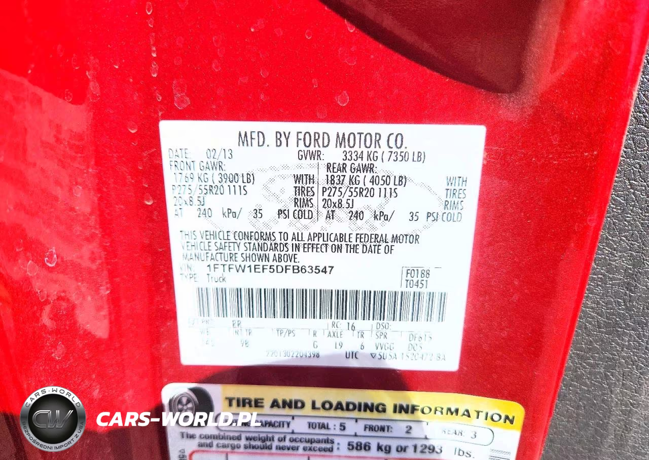 2013 Ford F150 Supercrew VIN:1FTFW1EF5DFB63547 - 12