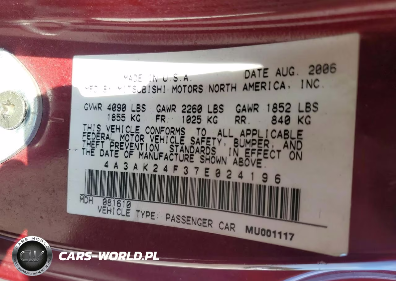 2007 Mitsubishi Eclipse Gs VIN:4A3AK24F37E024196 - 13