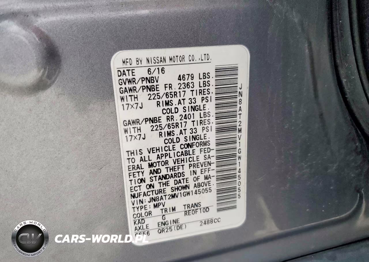 2016 Nissan Rogue S VIN:JN8AT2MV1GW145055 - 13