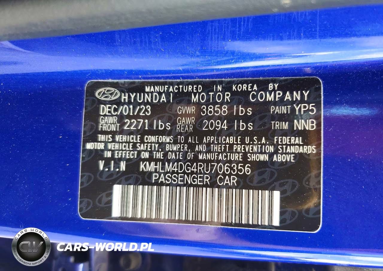 2024 Hyundai Elantra Sel VIN:KMHLM4DG4RU706356 - 12